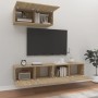 TV furniture set, 3 pieces, oak veneer plywood, Sonoma oak. by vidaXL, TV Furniture - Ref: Foro24-3114472, Price: 106,71 €, D...