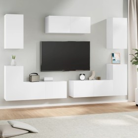 7-piece white plywood TV furniture set by vidaXL, TV Furniture - Ref: Foro24-3114302, Price: 233,06 €, Discount: %