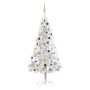 Beleuchteter Weihnachtsbaum mit Lichtern und Kugeln silber 210 cm von vidaXL, Weihnachtsbäume - Ref: Foro24-3077525, Preis: 1...