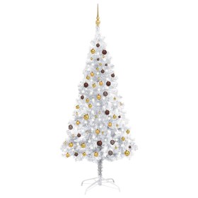 Pre-lit Christmas tree with lights and balls silver 210 cm by vidaXL, Christmas trees - Ref: Foro24-3077525, Price: 100,58 €,...