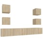 TV furniture set 6 pieces sonoma oak plywood by vidaXL, TV Furniture - Ref: Foro24-3114264, Price: 200,69 €, Discount: %