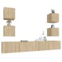 TV furniture set 6 pieces sonoma oak plywood by vidaXL, TV Furniture - Ref: Foro24-3114264, Price: 200,69 €, Discount: %