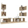 TV furniture set 6 pieces sonoma oak plywood by vidaXL, TV Furniture - Ref: Foro24-3114264, Price: 200,69 €, Discount: %