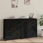 Solid black pine wood sideboard 140x35x80 cm by vidaXL, Sideboards - Ref: Foro24-3114083, Price: 239,70 €, Discount: %