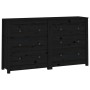 Solid black pine wood sideboard 140x35x80 cm by vidaXL, Sideboards - Ref: Foro24-3114083, Price: 239,70 €, Discount: %