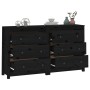 Solid black pine wood sideboard 140x35x80 cm by vidaXL, Sideboards - Ref: Foro24-3114083, Price: 239,70 €, Discount: %