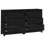 Solid black pine wood sideboard 140x35x80 cm by vidaXL, Sideboards - Ref: Foro24-3114083, Price: 239,70 €, Discount: %