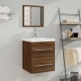 Mueble de baño con lavabo madera contrachapada marrón roble de vidaXL, Tocadores de baño - Ref: Foro24-3114170, Precio: 115,9...