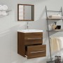 Mueble de baño con lavabo madera contrachapada marrón roble de vidaXL, Tocadores de baño - Ref: Foro24-3114170, Precio: 115,9...