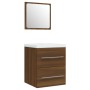 Mueble de baño con lavabo madera contrachapada marrón roble de vidaXL, Tocadores de baño - Ref: Foro24-3114170, Precio: 115,9...