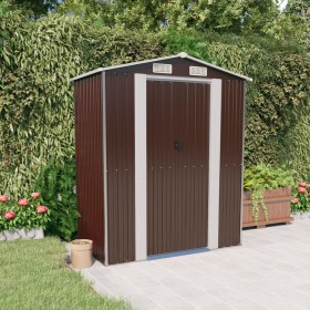 Verzinkter Stahl Gartenhaus dunkelbraun 192x108x223 cm von vidaXL, Schuppen - Ref: Foro24-319273, Preis: 268,79 €, Rabatt: %