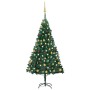 Árbol de Navidad preiluminado con luces y bolas verde 150 cm de vidaXL, Arboles de navidad - Ref: Foro24-3077535, Precio: 73,...