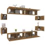 Set de muebles de TV 8 pzas madera contrachapada roble ahumado de vidaXL, Muebles TV - Ref: Foro24-3114227, Precio: 258,29 €,...