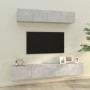 4-piece TV furniture set made of gray concrete plywood. by vidaXL, TV Furniture - Ref: Foro24-3114537, Price: 170,38 €, Disco...