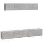 TV-Möbel-Set 4 Stück Sperrholz grau Beton von vidaXL, TV-Möbel - Ref: Foro24-3114537, Preis: 170,38 €, Rabatt: %