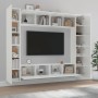 TV-Möbelset 8-teilig aus glänzend weißem Sperrholz von vidaXL, TV-Möbel - Ref: Foro24-3114234, Preis: 366,99 €, Rabatt: %