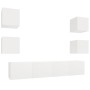 Set de muebles para TV 6 piezas madera contrachapada blanco de vidaXL, Muebles TV - Ref: Foro24-3114254, Precio: 172,79 €, De...