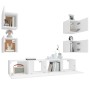 TV furniture set 6 pieces white plywood by vidaXL, TV Furniture - Ref: Foro24-3114254, Price: 203,87 €, Discount: %