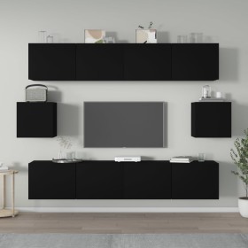 6-piece black plywood TV furniture set by vidaXL, TV Furniture - Ref: Foro24-3114359, Price: 229,43 €, Discount: %