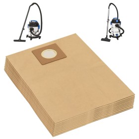 Bolsas de papel para aspirador en seco y húmedo 10 uds marrón de vidaXL, Accesorios para aspiradoras - Ref: Foro24-152917, Pr...