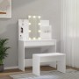 Juego de tocador con LED madera contrachapada blanco de vidaXL, Tocadores para dormitorios - Ref: Foro24-3114123, Precio: 178...