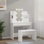 Juego de tocador con LED madera contrachapada blanco de vidaXL, Tocadores para dormitorios - Ref: Foro24-3114123, Precio: 178...