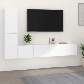 4-piece white plywood TV furniture set by vidaXL, TV Furniture - Ref: Foro24-3114310, Price: 152,86 €, Discount: %