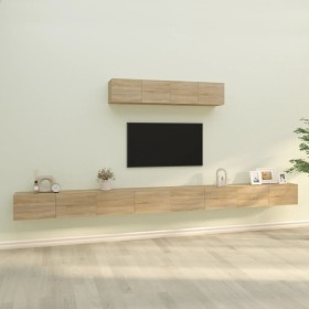 TV furniture set 6 pieces sonoma oak plywood by vidaXL, TV Furniture - Ref: Foro24-3114608, Price: 302,03 €, Discount: %