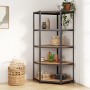 Corner shelving 5 levels wood and anthracite gray steel by vidaXL, Industrial shelving - Ref: Foro24-152874, Price: 97,15 €, ...