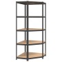 Corner shelving 5 levels wood and anthracite gray steel by vidaXL, Industrial shelving - Ref: Foro24-152874, Price: 97,15 €, ...