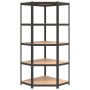 Corner shelving 5 levels wood and anthracite gray steel by vidaXL, Industrial shelving - Ref: Foro24-152874, Price: 97,15 €, ...