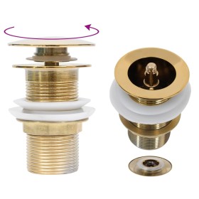 Push drain without overflow function golden 6.4x6.4x9.1 cm by vidaXL, Faucets - Ref: Foro24-149062, Price: 16,98 €, Discount: %