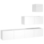 4-piece TV furniture set, glossy white plywood by vidaXL, TV Furniture - Ref: Foro24-3114650, Price: 150,85 €, Discount: %