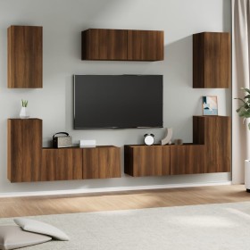 Set de muebles para TV 7 pzas madera contrachapada roble marrón de vidaXL, Muebles TV - Ref: Foro24-3114309, Precio: 215,44 €...