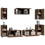 TV furniture set 7 pieces brown oak plywood by vidaXL, TV Furniture - Ref: Foro24-3114309, Price: 219,14 €, Discount: %