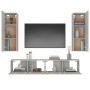 Set de muebles de TV 4 pzas madera contrachapada gris hormigón de vidaXL, Muebles TV - Ref: Foro24-3114201, Precio: 160,99 €,...