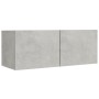 Set de muebles de TV 4 pzas madera contrachapada gris hormigón de vidaXL, Muebles TV - Ref: Foro24-3114201, Precio: 160,99 €,...