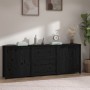 Solid black pine wood sideboard 210x35x80 cm by vidaXL, Sideboards - Ref: Foro24-3114073, Price: 309,12 €, Discount: %