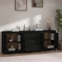 Solid black pine wood sideboard 210x35x80 cm by vidaXL, Sideboards - Ref: Foro24-3114073, Price: 309,12 €, Discount: %