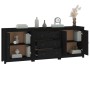 Solid black pine wood sideboard 210x35x80 cm by vidaXL, Sideboards - Ref: Foro24-3114073, Price: 309,12 €, Discount: %