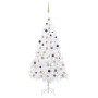 Beleuchteter Weihnachtsbaum mit Lichtern und Kugeln weiß 210 cm von vidaXL, Weihnachtsbäume - Ref: Foro24-3077542, Preis: 124...