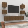 TV furniture set 6 pieces brown oak plywood by vidaXL, TV Furniture - Ref: Foro24-3114261, Price: 174,48 €, Discount: %