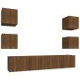 TV furniture set 6 pieces brown oak plywood by vidaXL, TV Furniture - Ref: Foro24-3114261, Price: 174,48 €, Discount: %