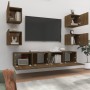 TV furniture set 6 pieces brown oak plywood by vidaXL, TV Furniture - Ref: Foro24-3114261, Price: 174,48 €, Discount: %