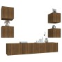 TV furniture set 6 pieces brown oak plywood by vidaXL, TV Furniture - Ref: Foro24-3114261, Price: 174,48 €, Discount: %