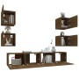 TV furniture set 6 pieces brown oak plywood by vidaXL, TV Furniture - Ref: Foro24-3114261, Price: 174,48 €, Discount: %