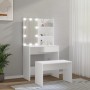 Juego de tocador con LED madera contrachapada blanco de vidaXL, Tocadores para dormitorios - Ref: Foro24-3114107, Precio: 121...