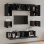 TV furniture set, 8 pieces, black plywood. by vidaXL, TV Furniture - Ref: Foro24-3114407, Price: 264,24 €, Discount: %