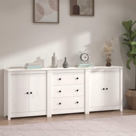 Solid white pine wood sideboard 210x35x80 cm by vidaXL, Sideboards - Ref: Foro24-3114070, Price: 286,96 €, Discount: %