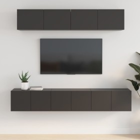 5-piece black plywood TV furniture set by vidaXL, TV Furniture - Ref: Foro24-3114423, Price: 171,08 €, Discount: %